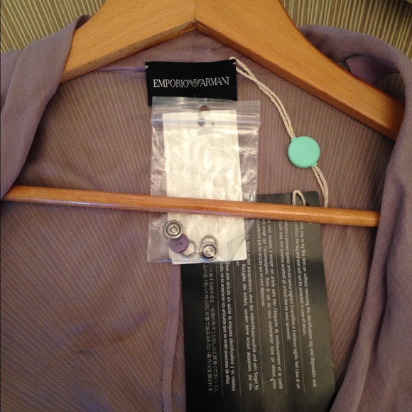 Emporio Armani violet sheer ruffle blouse - Picture 3 of 7